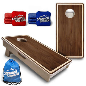 Stained Natural Border - Mini or Vacation Size Cornhole Boards by Cornhole Solutions, custom cornhole board main product photo