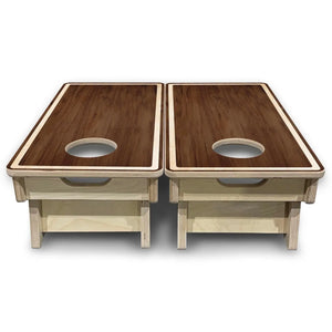 Stained Natural Border - Mini or Vacation Size Cornhole Boards by Cornhole Solutions, custom cornhole board detail photo 4