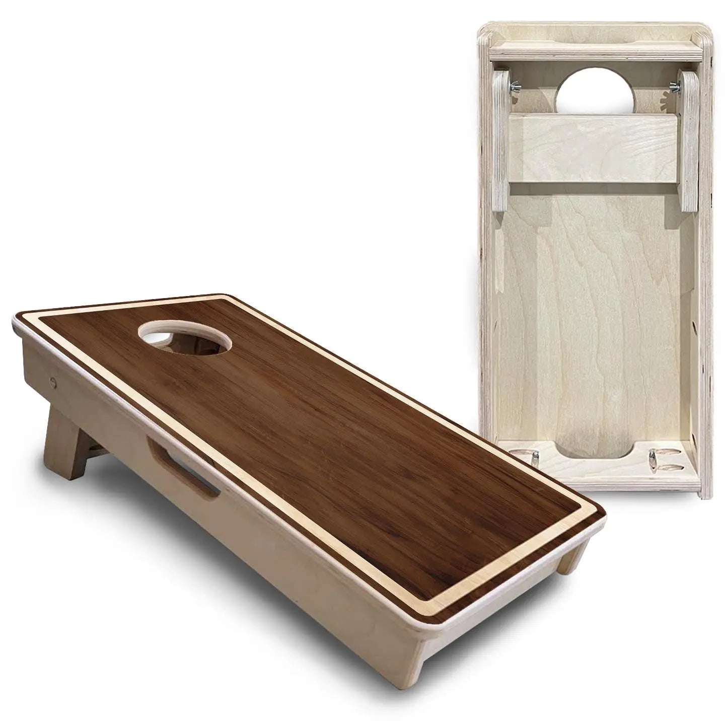 Stained Natural Border - Mini or Vacation Size Cornhole Boards by Cornhole Solutions, custom cornhole board detail photo 5