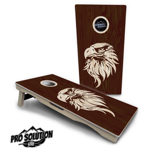 Stained Flag & Eagle Cornhole Boards - Pro Solution Lite Series by Cornhole Solutions, custom cornhole board main product photo