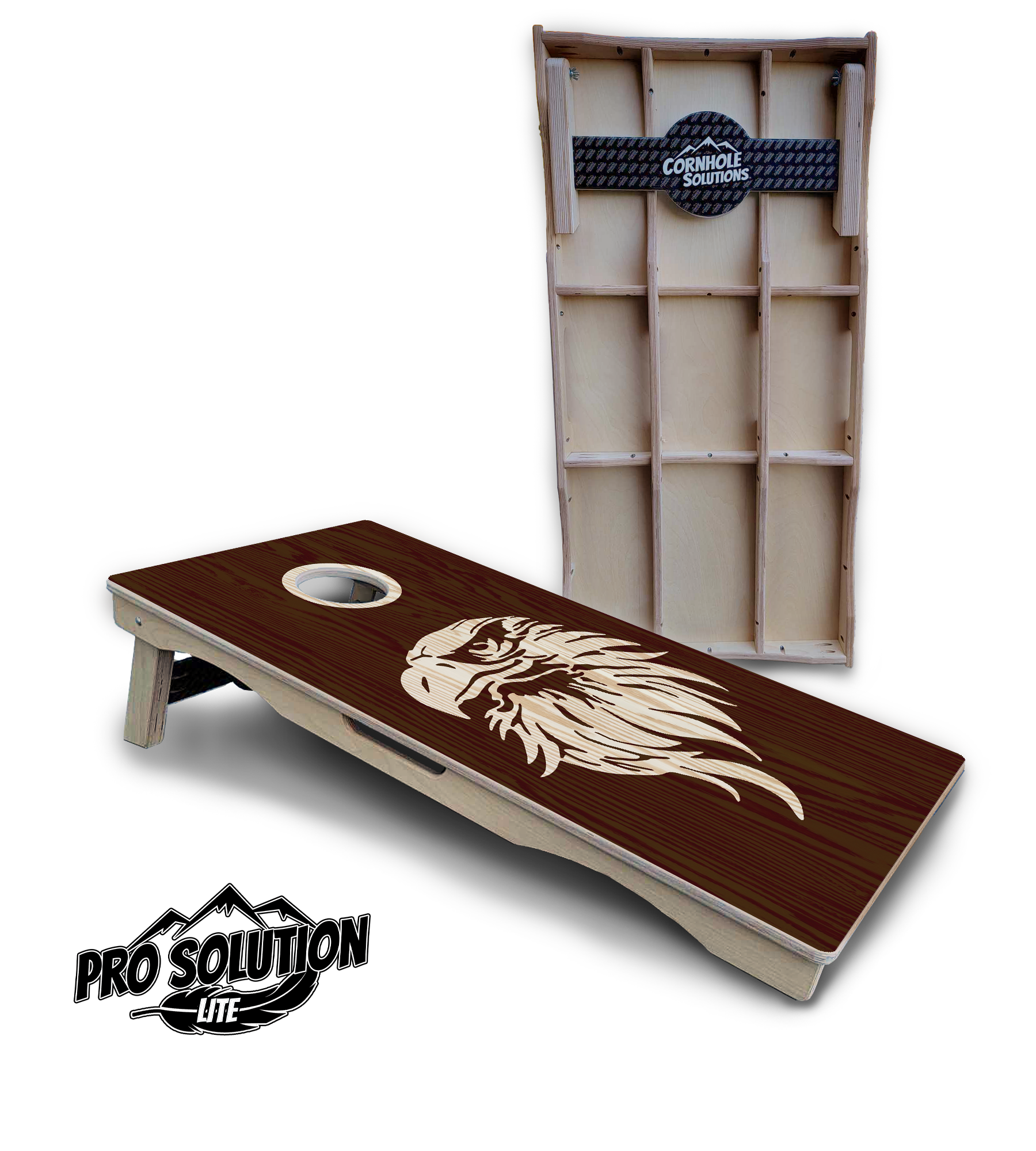 Stained Flag & Eagle Cornhole Boards - Pro Solution Lite Series by Cornhole Solutions, custom cornhole board detail photo 9