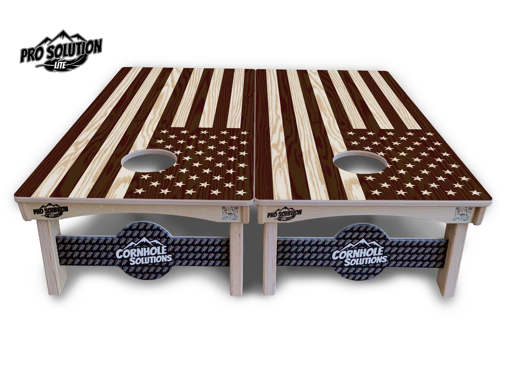 Stained Flag & Eagle Cornhole Boards - Pro Solution Lite Series by Cornhole Solutions, custom cornhole board detail photo 6
