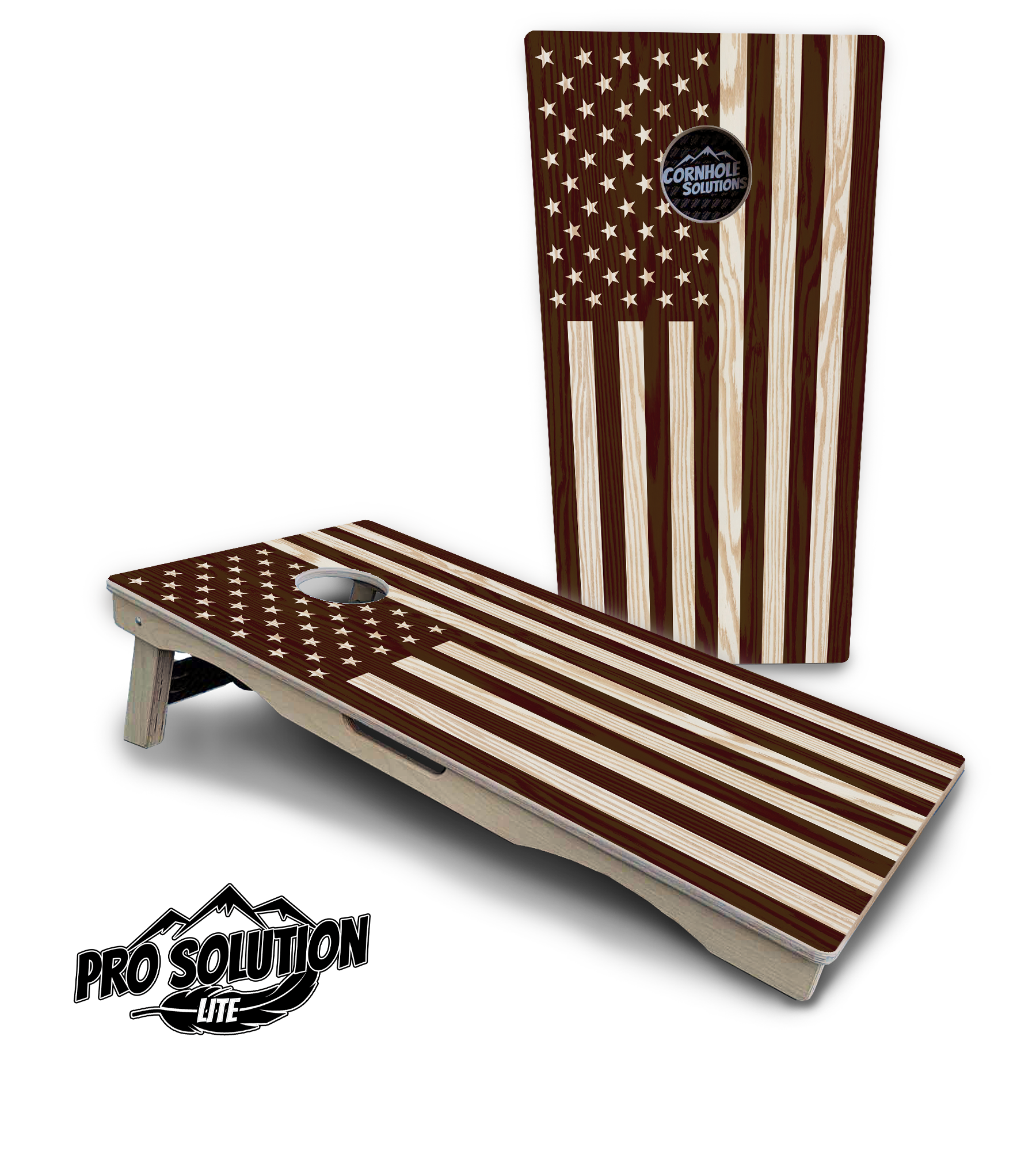 Stained Flag & Eagle Cornhole Boards - Pro Solution Lite Series by Cornhole Solutions, custom cornhole board detail photo 7