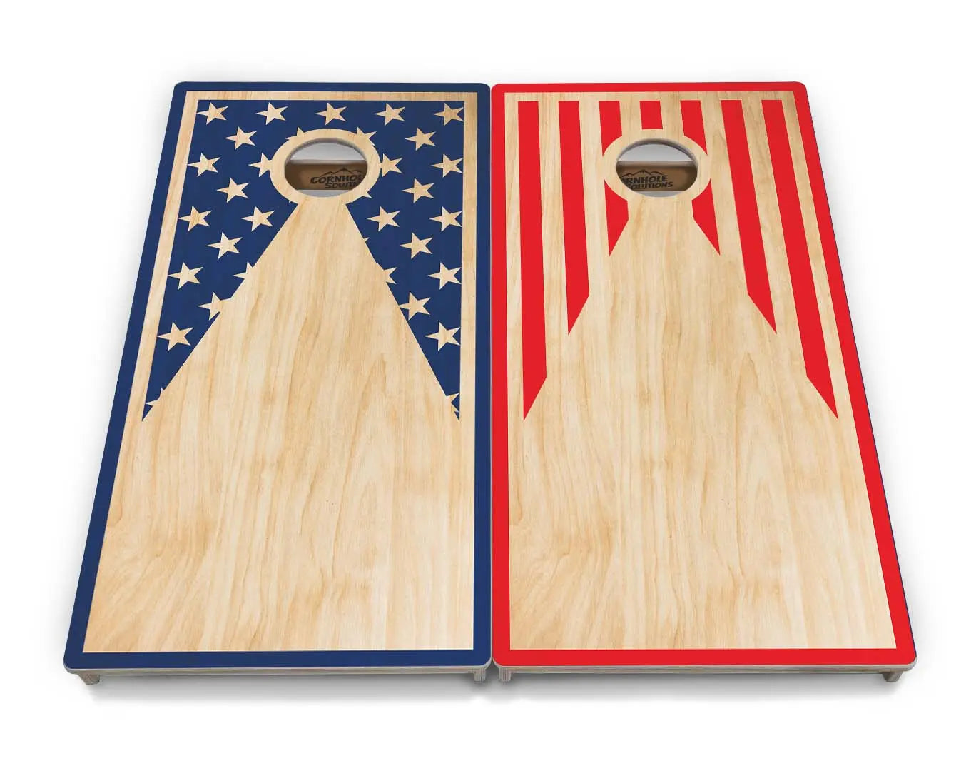 Stars & Stripes Keyhole Cornhole Boards - Professional Tournament Series by Cornhole Solutions, custom cornhole board detail photo 2