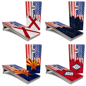 State Flags Alabama to Georgia Cornhole Boards - Professional Tournament Series by Cornhole Solutions, custom cornhole board main product photo