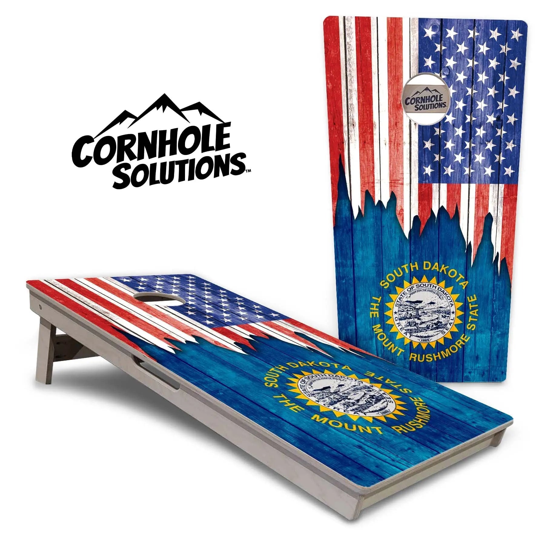 State Flags South Dakota to Wyoming Cornhole Boards - Professional Tournament Series by Cornhole Solutions, custom cornhole board detail photo 2
