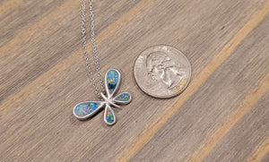 Sterling Silver Butterfly Memorial Pendant by Cotton Street Art Company, handmade jewelry detail photo 3
