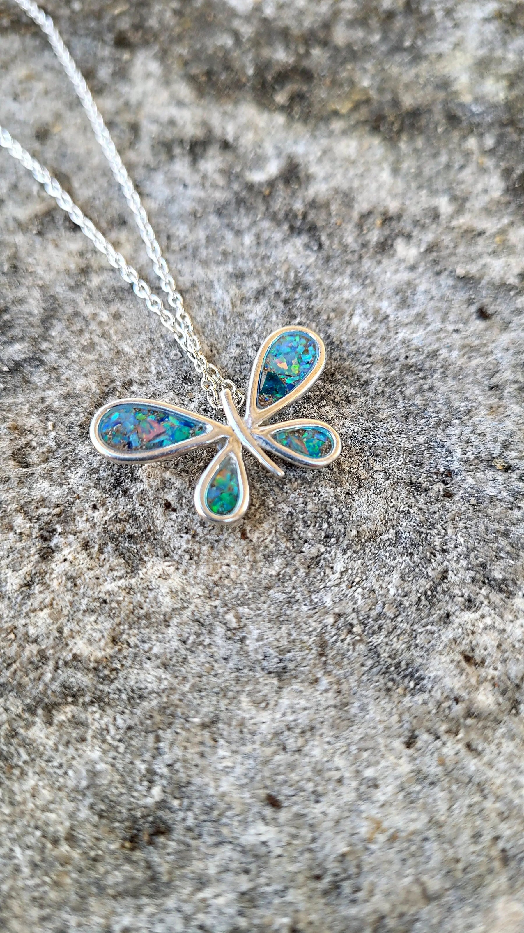 Sterling Silver Butterfly Memorial Pendant by Cotton Street Art Company, handmade jewelry detail photo 5