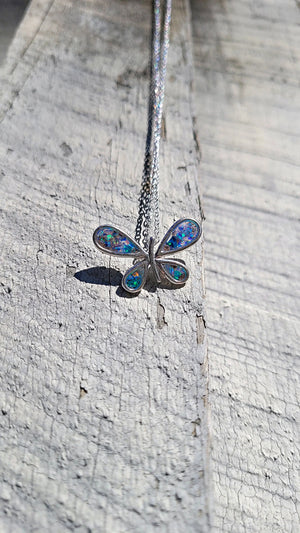 Sterling Silver Butterfly Memorial Pendant by Cotton Street Art Company, handmade jewelry detail photo 7