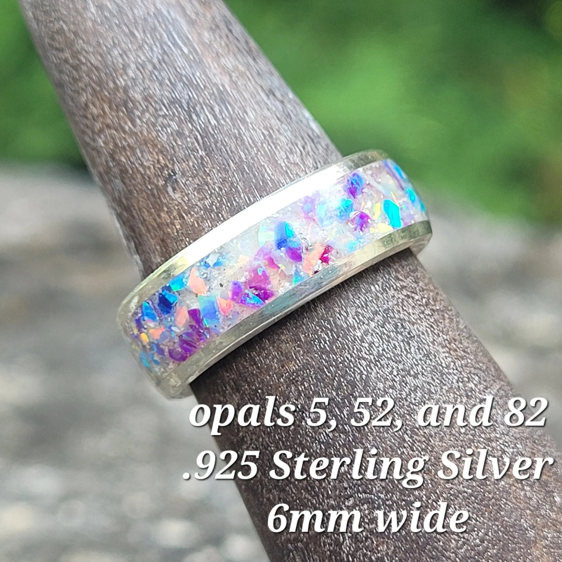 Sterling Silver, Opal & Ash Memorial Ring by Cotton Street Art Company, handmade jewelry detail photo 2