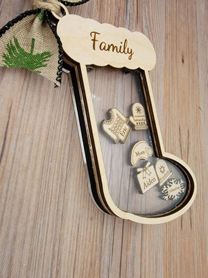 Stocking Christmas Shaker Ornament Personalized With Family Names by EverLee Creations, Southern home decor detail photo 6