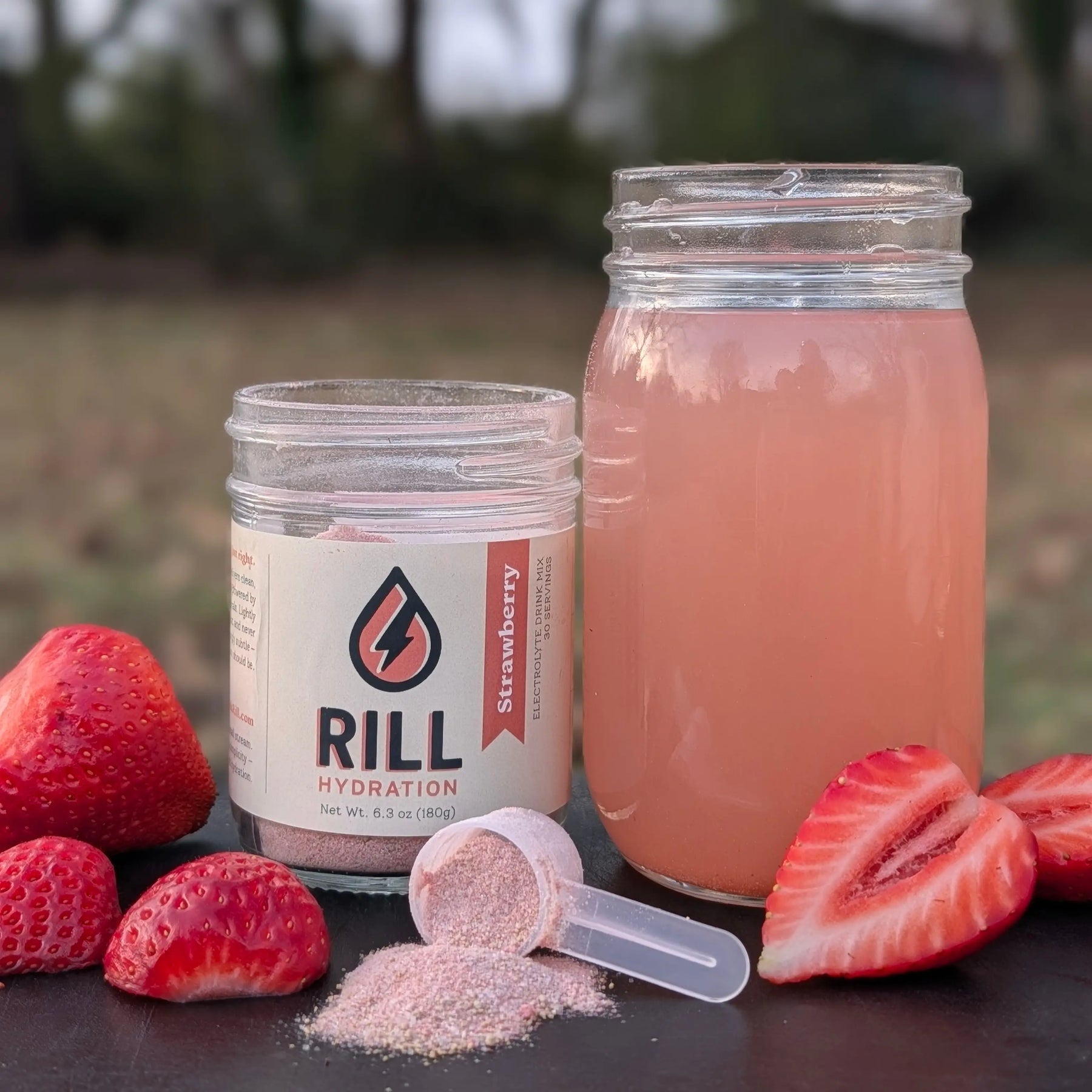 Strawberry Rill - Clean Hydration Drink Mix, 30 Serving Bulk Jar by Rill Hydration, Southern food gift detail photo 2