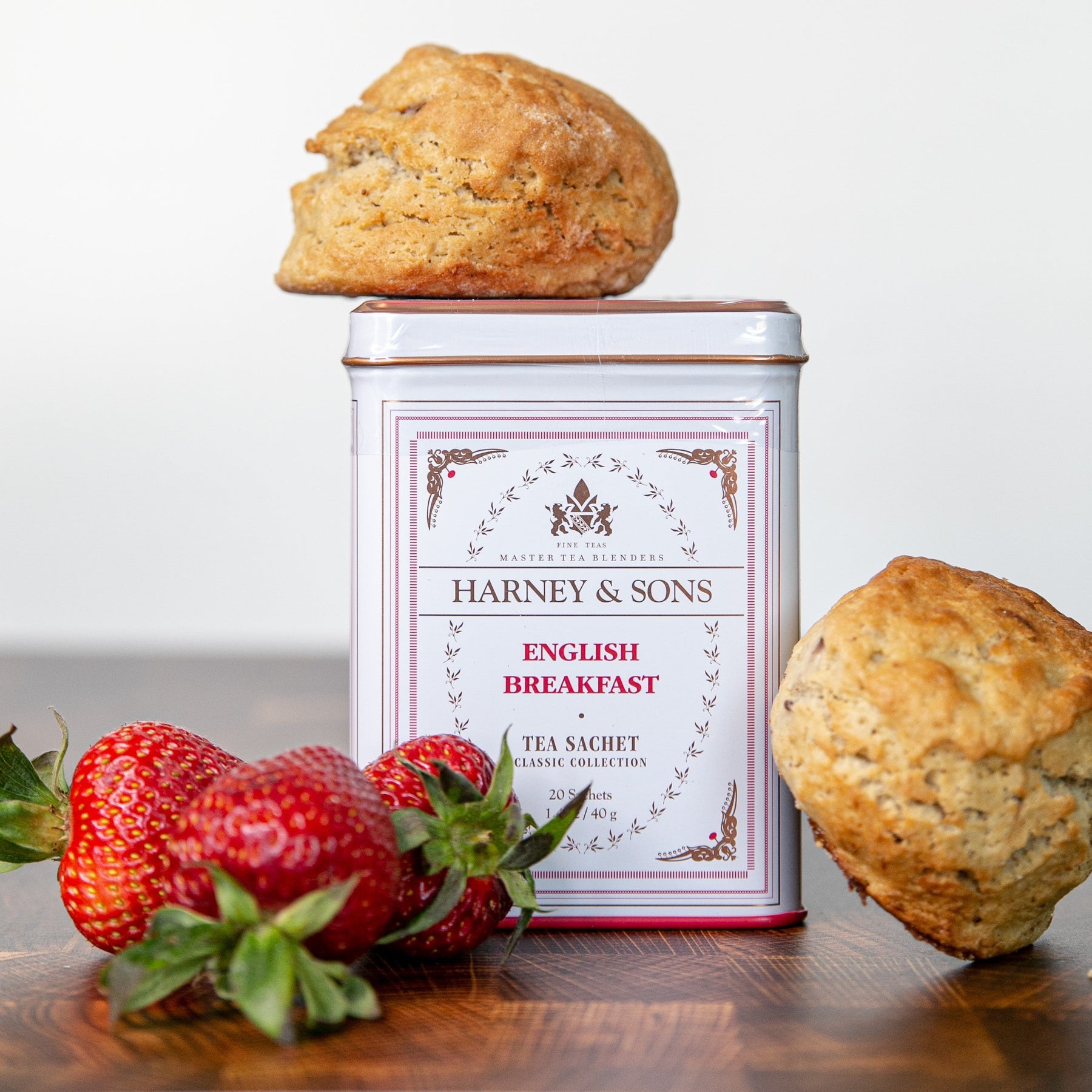 Strawberry Champagne Cream Scones detail view by Two and a Half Irishmen - Traditional Irish Baking