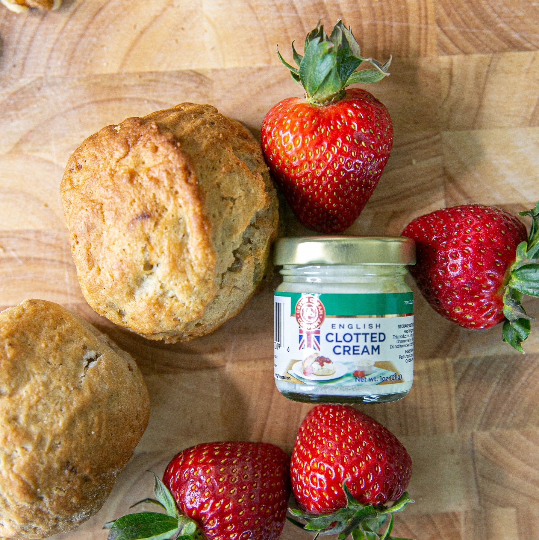 Strawberry Champagne Cream Scones detail view by Two and a Half Irishmen - Traditional Irish Baking