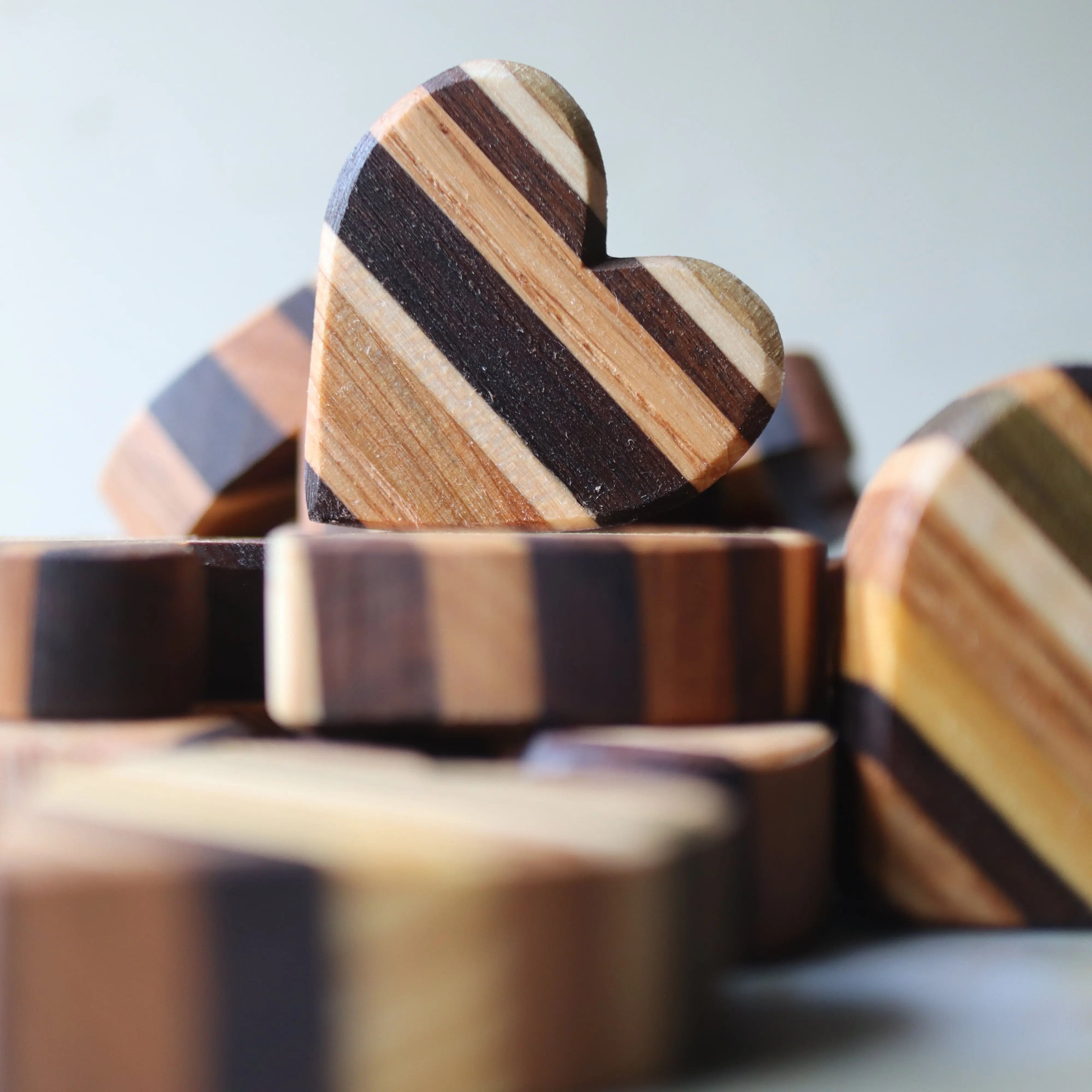 Striped Wooden Hearts by Dennehey Design Co., Southern home decor main product photo