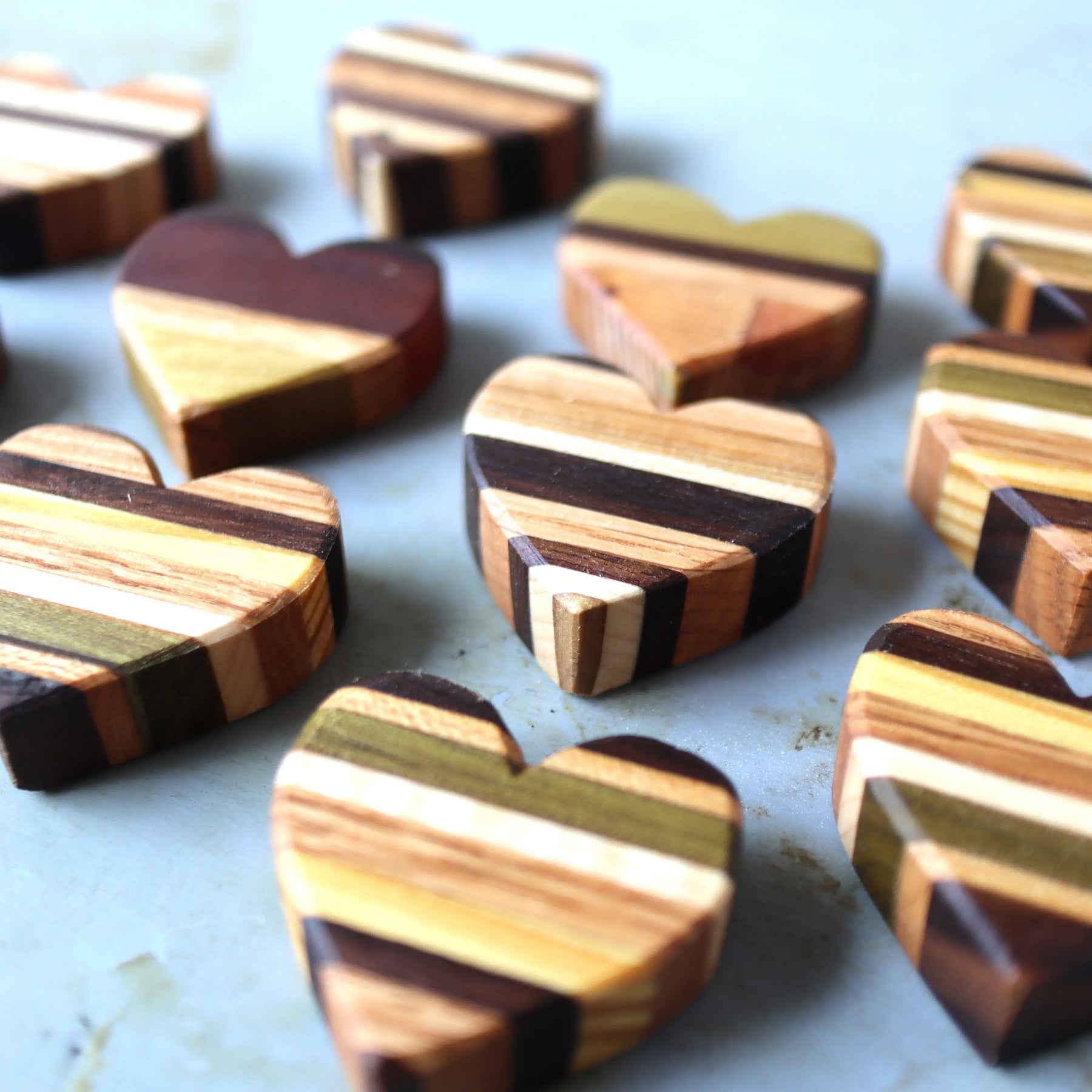 Striped Wooden Hearts by Dennehey Design Co., Southern home decor detail photo 4