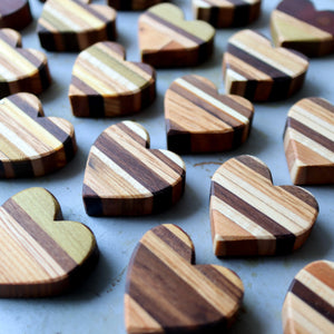 Striped Wooden Hearts by Dennehey Design Co., Southern home decor detail photo 6