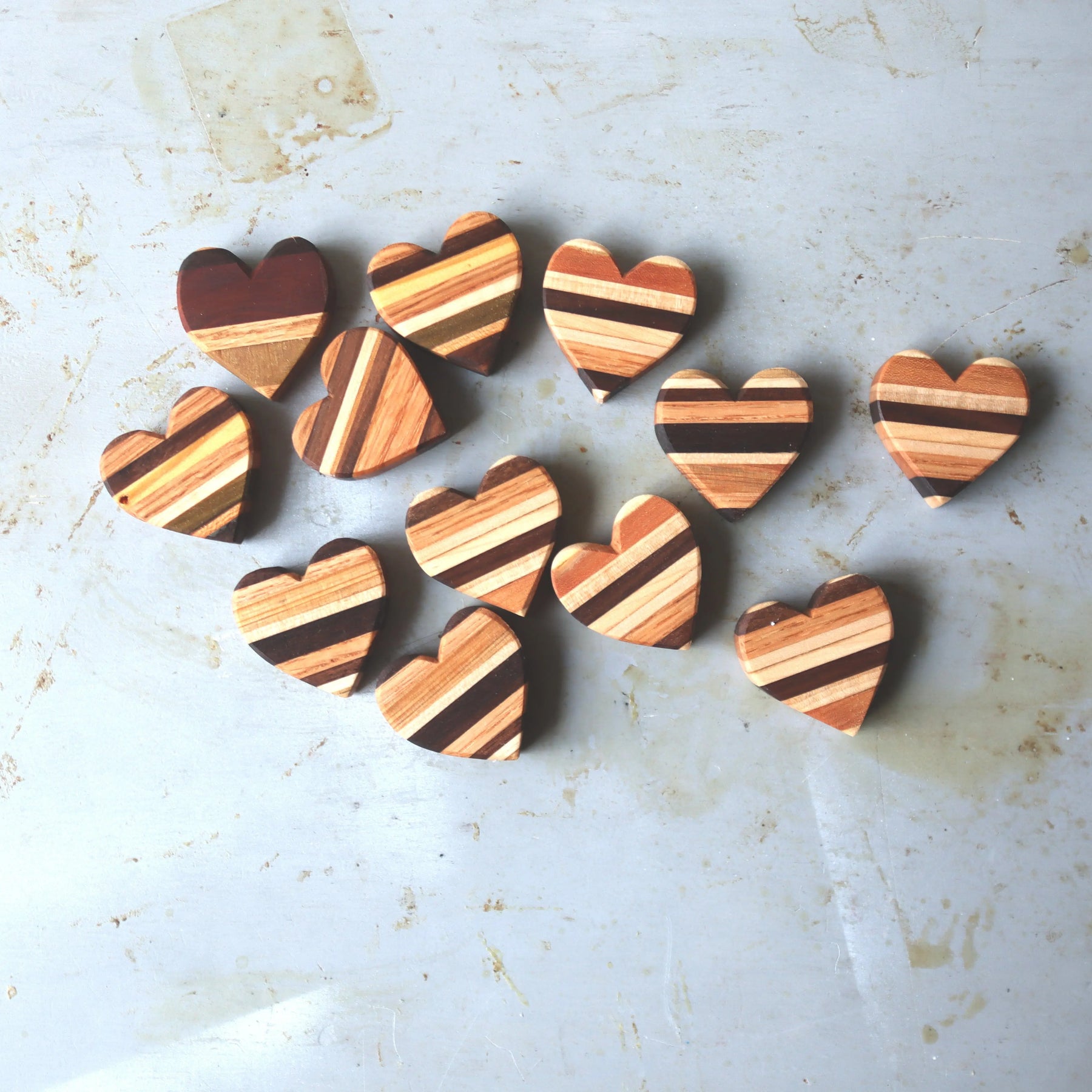 Striped Wooden Hearts by Dennehey Design Co., Southern home decor detail photo 13
