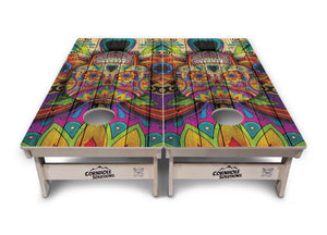 Sugar Skull Cornhole Boards - Professional Tournament Series - Colorful by Cornhole Solutions, custom cornhole board detail photo 5
