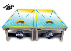 Summer Gradient Cornhole Boards - Pro Solution Lite Series by Cornhole Solutions, custom cornhole board detail photo 2