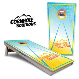 Summertime CS Logo Cornhole Boards - Professional Tournament Series by Cornhole Solutions, custom cornhole board main product photo