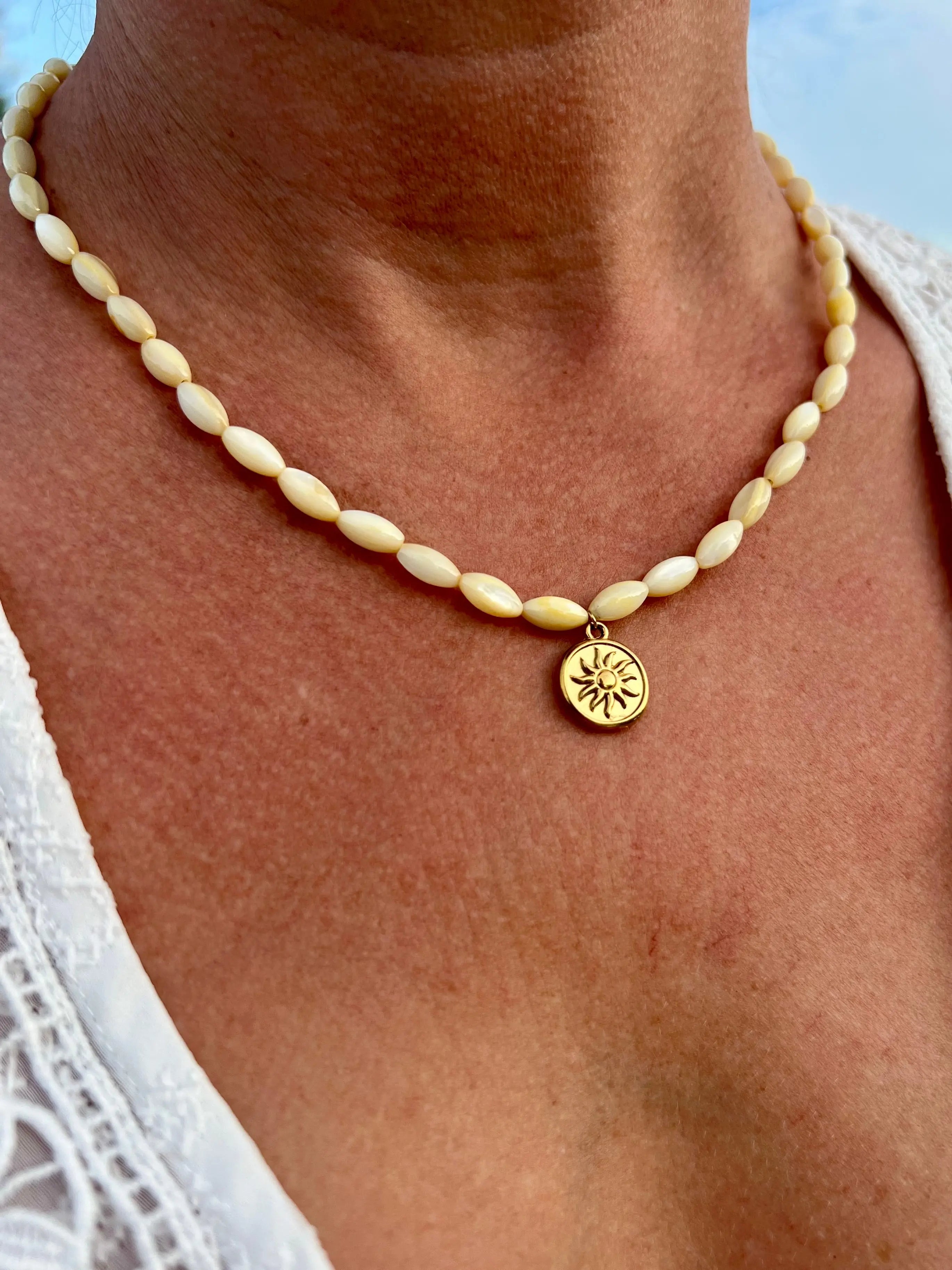 Sunbeam Necklace by HALT, handmade jewelry detail photo 2