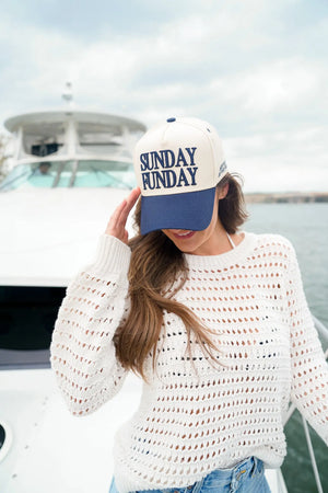 Sunday Funday - Vintage Trucker Hat by KenzKustomz, Southern lifestyle apparel main product photo