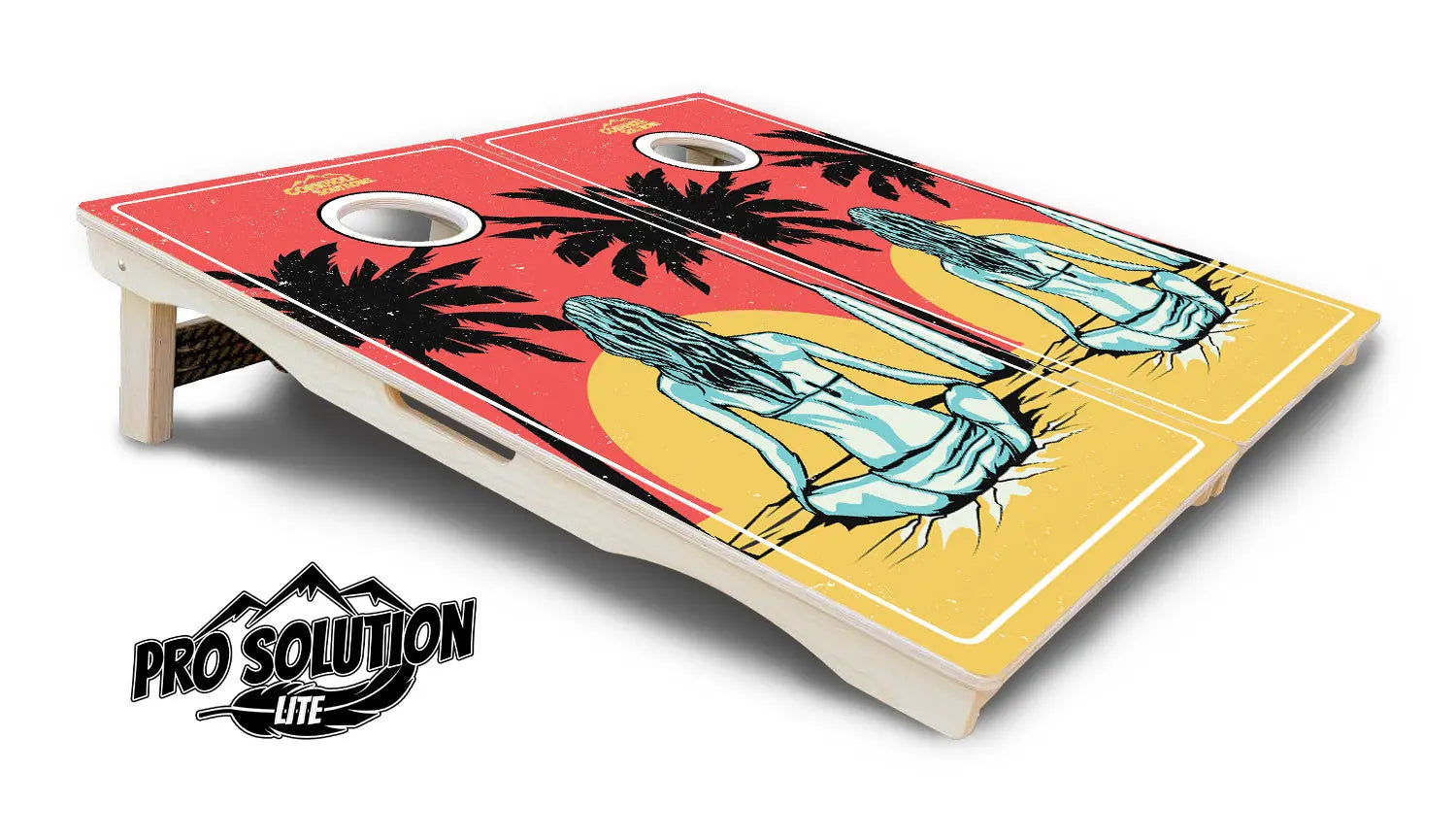 Sunset Girl Cornhole Boards - Pro Solution Lite Series by Cornhole Solutions, custom cornhole board detail photo 5