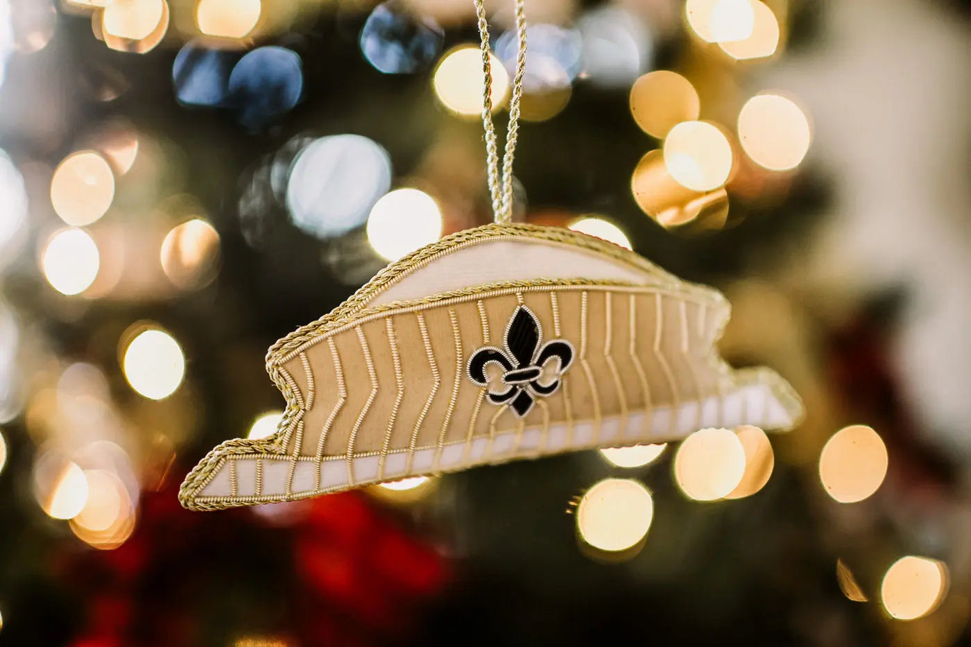 Superdome Embroidered Christmas Ornament by Nola Tawk, Southern home decor detail photo 2