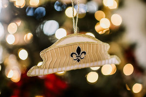 Superdome Embroidered Christmas Ornament by Nola Tawk, Southern home decor detail photo 2