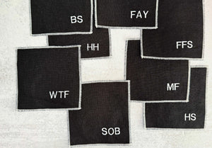 Sweary Cocktail Coasters in Black and White, set of eight by Dot and Army, Southern home decor main product photo