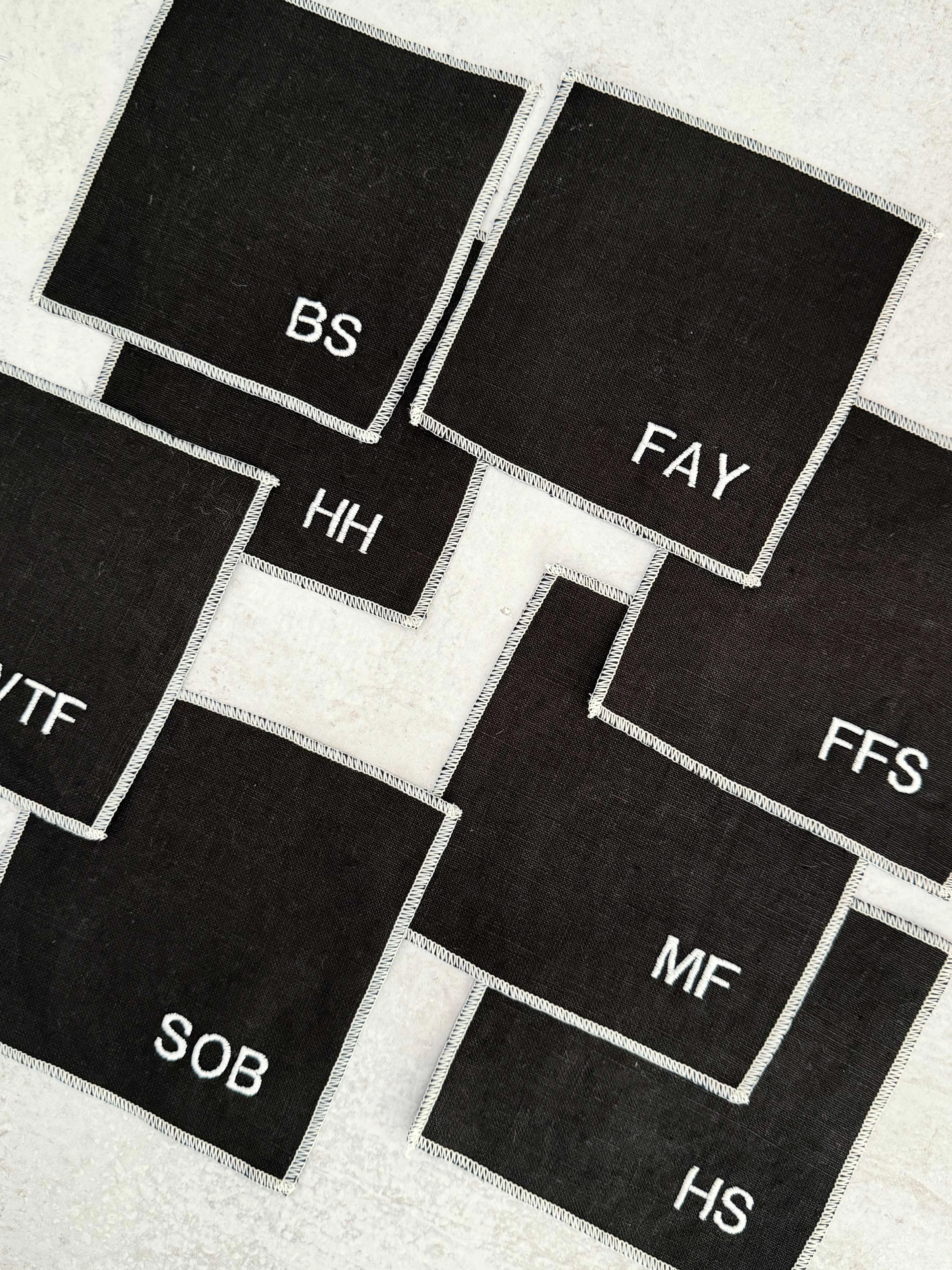 Sweary Cocktail Coasters in Black and White, set of eight by Dot and Army, Southern home decor detail photo 2