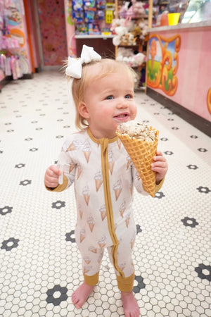 Sweet Scoops - Bamboo Sleeper by KenzKustomz, children's boutique clothing detail photo 2