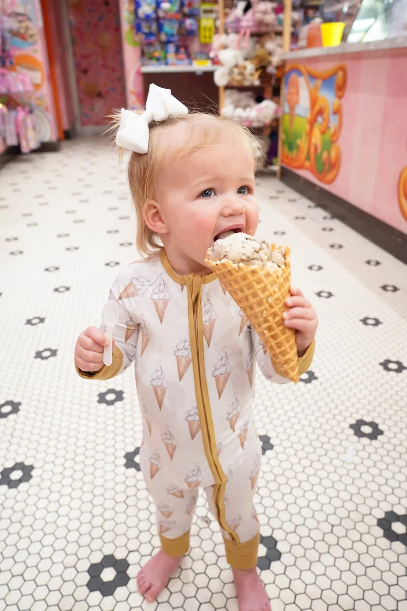 Sweet Scoops - Bamboo Sleeper by KenzKustomz, children's boutique clothing detail photo 5