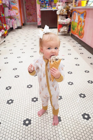 Sweet Scoops - Bamboo Sleeper by KenzKustomz, children's boutique clothing detail photo 10