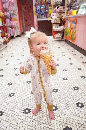 Sweet Scoops - Bamboo Sleeper by KenzKustomz, children's boutique clothing detail photo 11