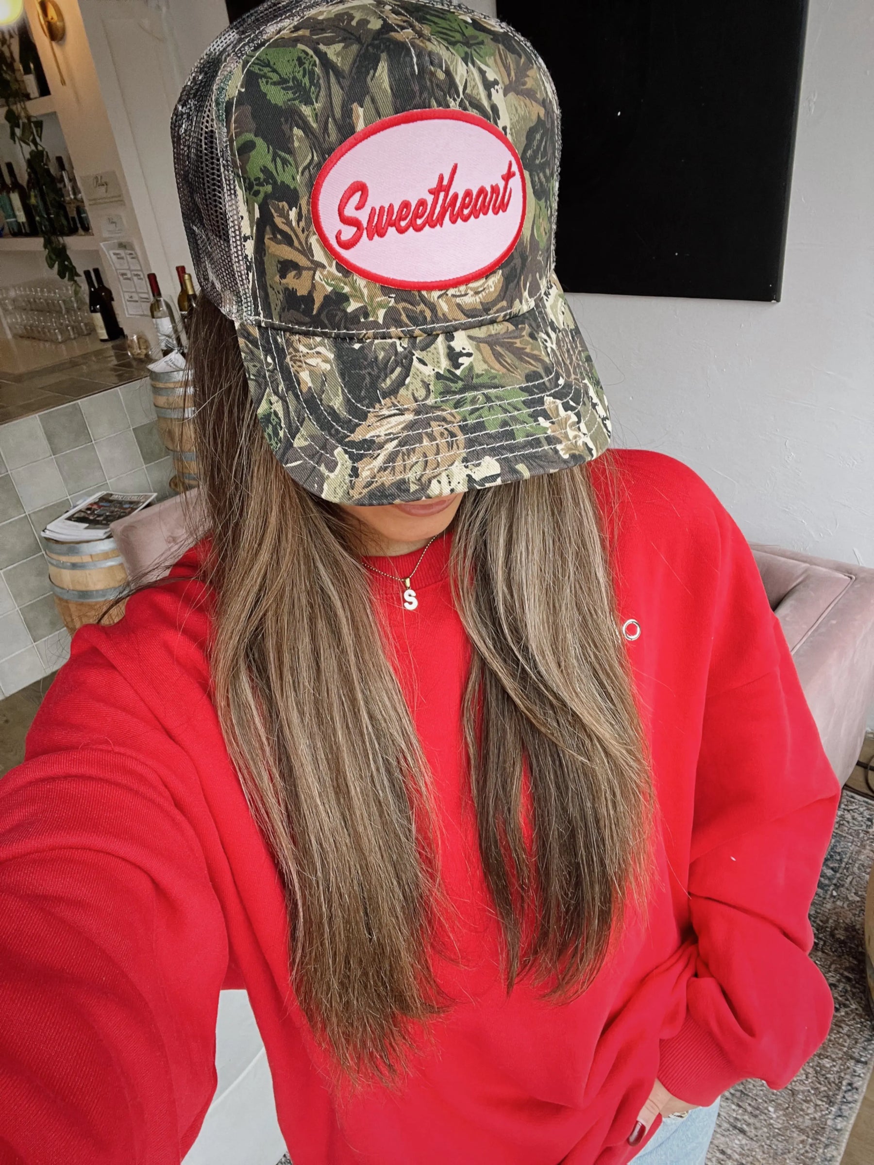 Sweetheart - Vintage Trucker Hat by KenzKustomz, Southern lifestyle apparel detail photo 4