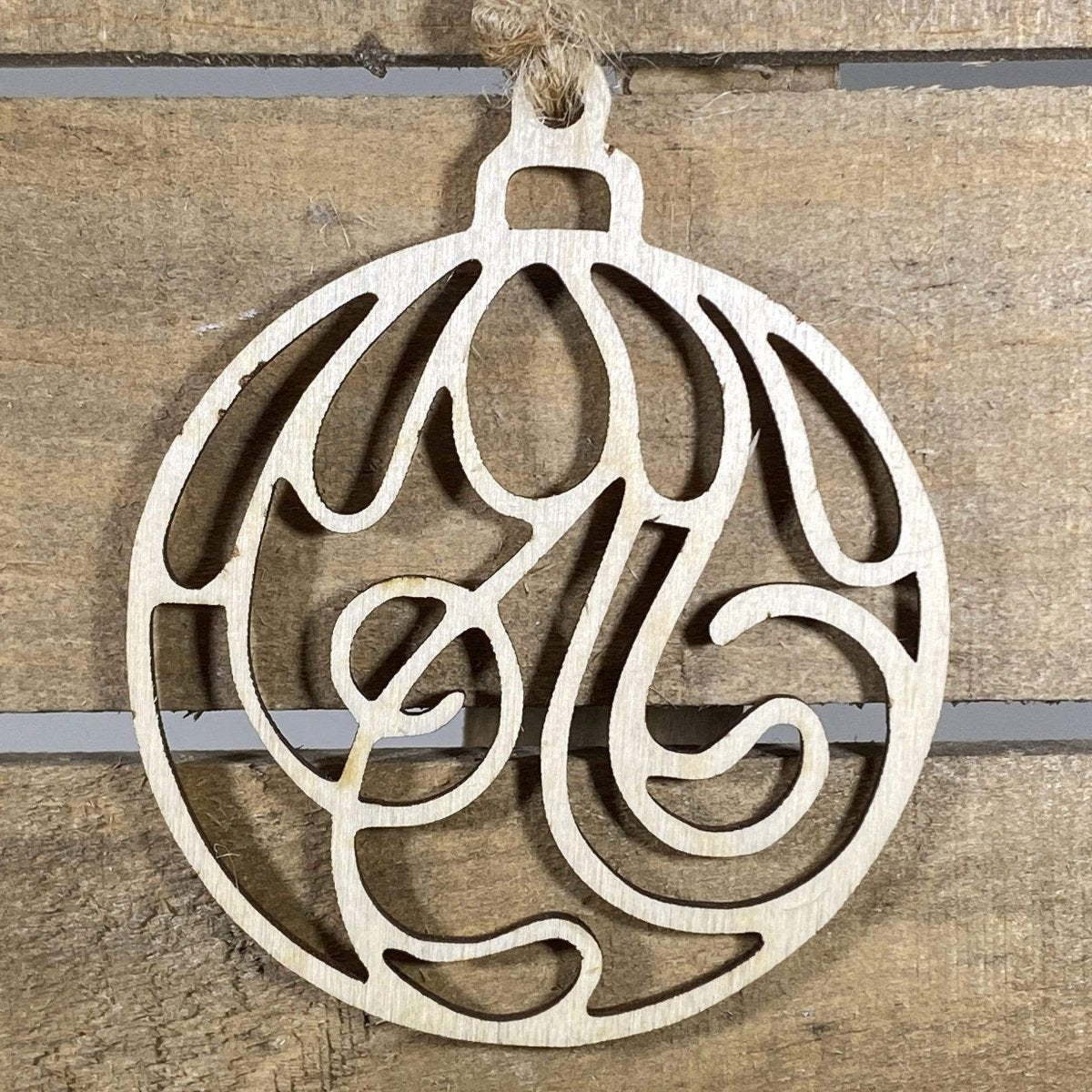 Swirl Wooden Christmas Ornament | Elegant Holiday Decor by Cate's Concepts, LLC, Southern home decor main product photo