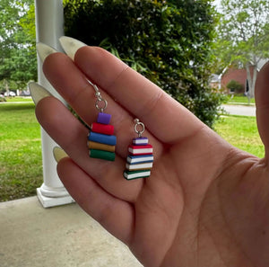 TBR Stack Earrings | Book Lover Jewelry Gift by Mushroom Lady Co, handmade jewelry detail photo 2