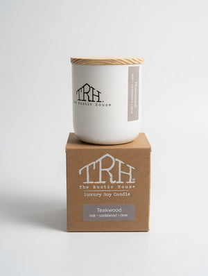 Teakwood Candle by The Rustic House, Southern food gift detail photo 3