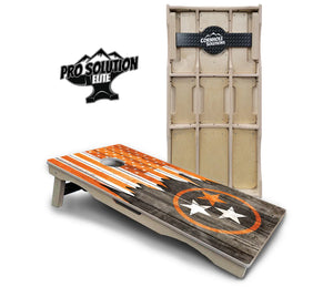 TN Orange Flag Cornhole Boards - Pro Solution Elite Series by Cornhole Solutions, custom cornhole board main product photo