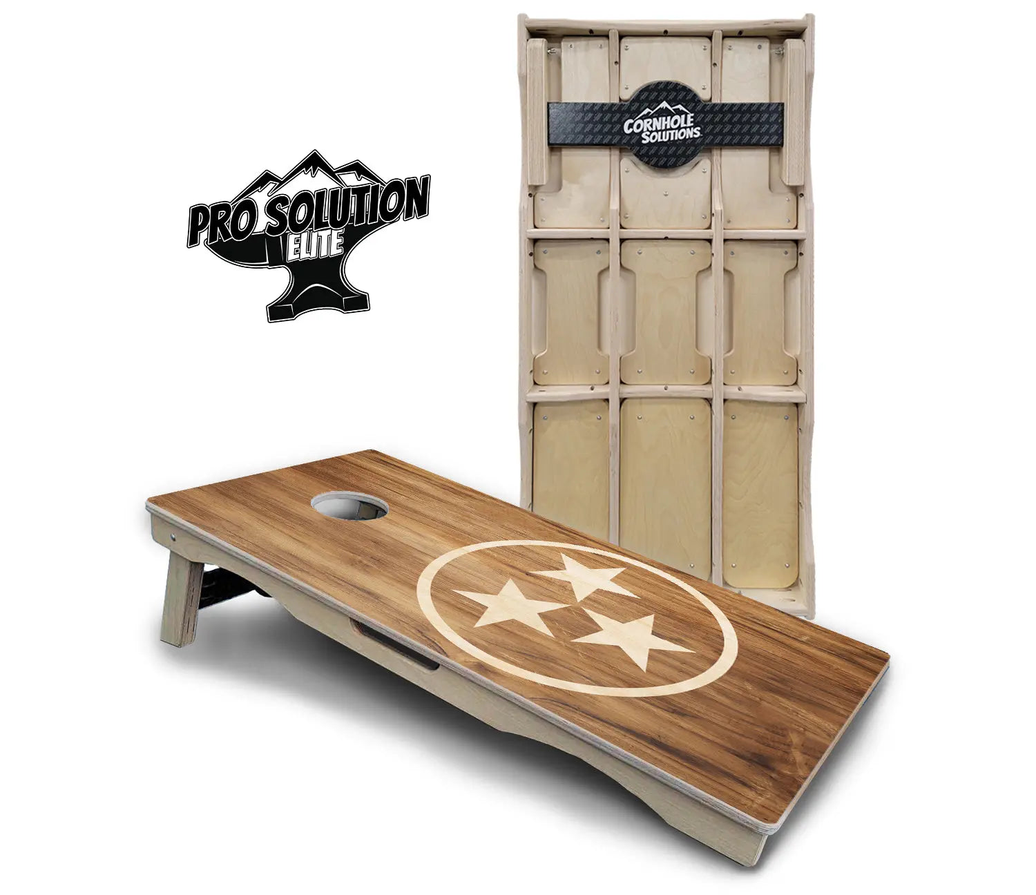 TN Tri-Star Cornhole Boards - Pro Solution Elite Series by Cornhole Solutions, custom cornhole board main product photo