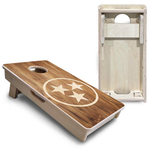 TN Tri-Star Woodgrain - Mini or Vacation Size Cornhole Boards by Cornhole Solutions, custom cornhole board detail photo 5