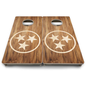 TN Tri-Star Woodgrain - Mini or Vacation Size Cornhole Boards by Cornhole Solutions, custom cornhole board detail photo 9