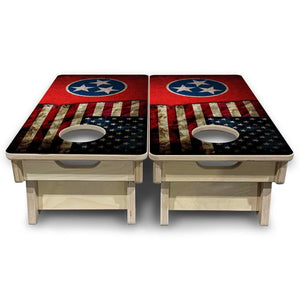 TN USA Flag - Mini or Vacation Size Cornhole Boards by Cornhole Solutions, custom cornhole board detail photo 4