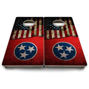 TN USA Flag - Mini or Vacation Size Cornhole Boards by Cornhole Solutions, custom cornhole board detail photo 9