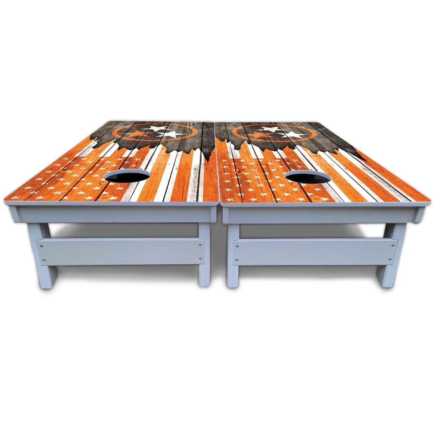 TN/USA Orange Flag Cornhole Boards - All Weather Series by Cornhole Solutions, custom cornhole board detail photo 5