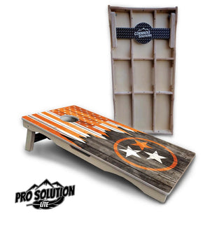 TN/USA Orange Flag Cornhole Boards - Pro Solution Lite Series by Cornhole Solutions, custom cornhole board main product photo