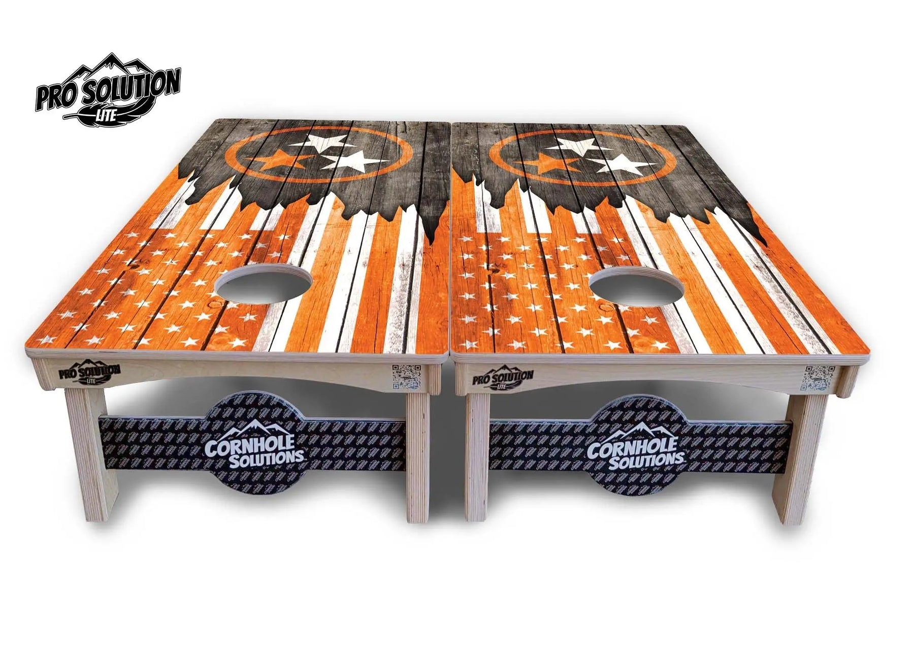 TN/USA Orange Flag Cornhole Boards - Pro Solution Lite Series by Cornhole Solutions, custom cornhole board detail photo 3