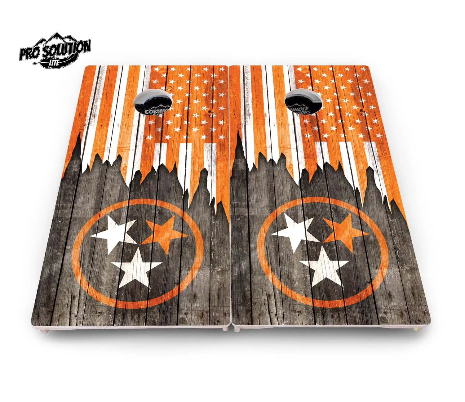 TN/USA Orange Flag Cornhole Boards - Pro Solution Lite Series by Cornhole Solutions, custom cornhole board detail photo 4